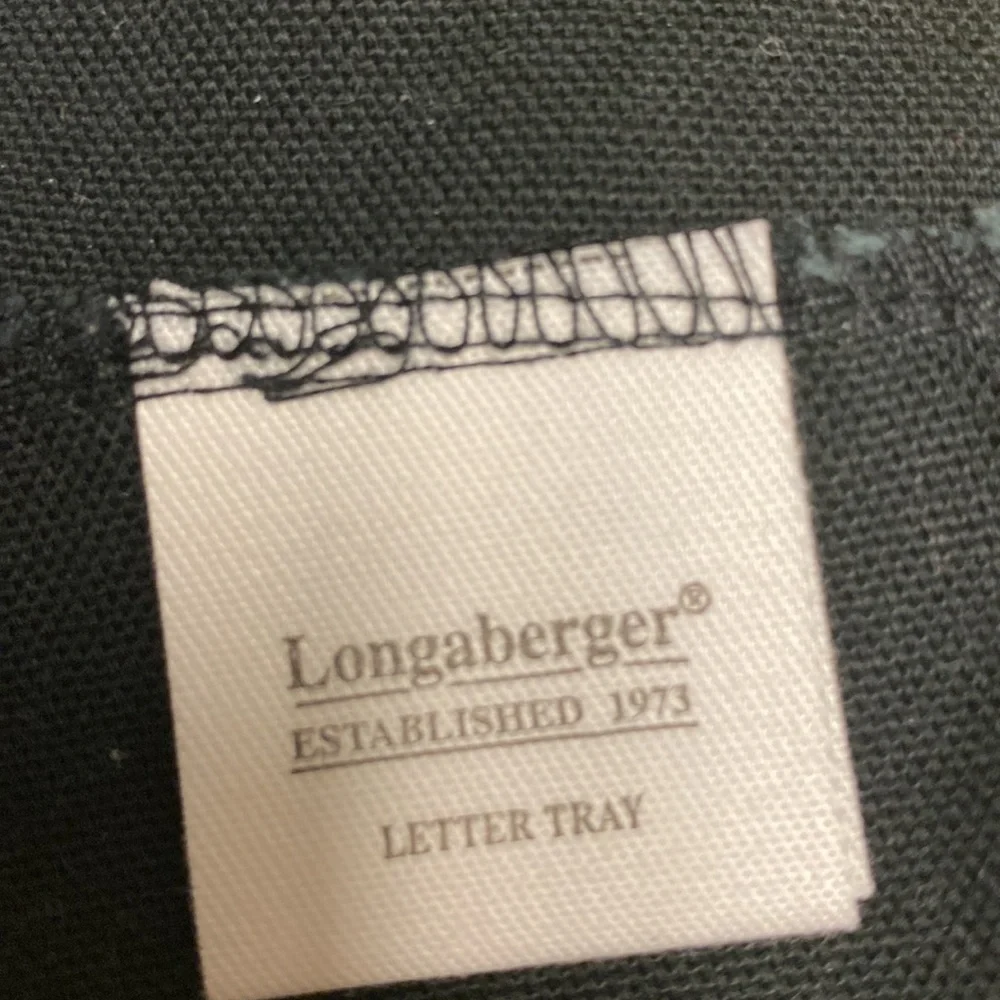 Longaberger Letter Tray fabric liner black